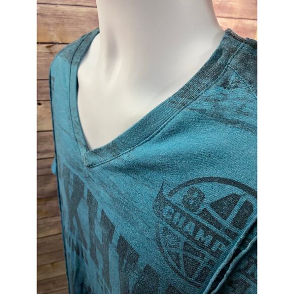 Retrofit Men's XXL Blue Graphic S/S Sleeve Shirt Gothic Y2K MMA - Picture 7 of 9